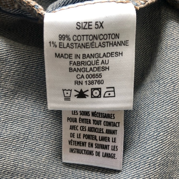 Vintage Y2K Blue Denim Jacket 5X - Picture 2 of 7